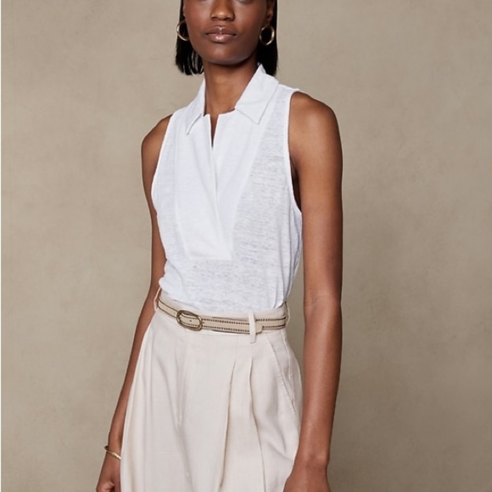 Banana Republic Linen Polo Tank, M